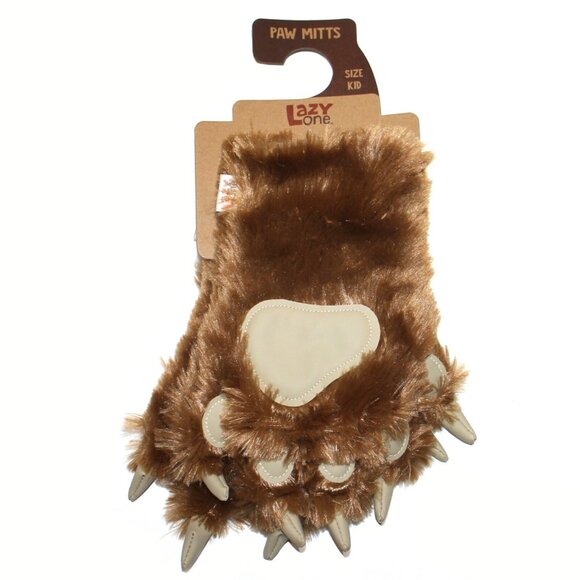 Lazy One Animal Paw Mittens Child One Size Soft Fur Unisex - Picture 5 of 6
